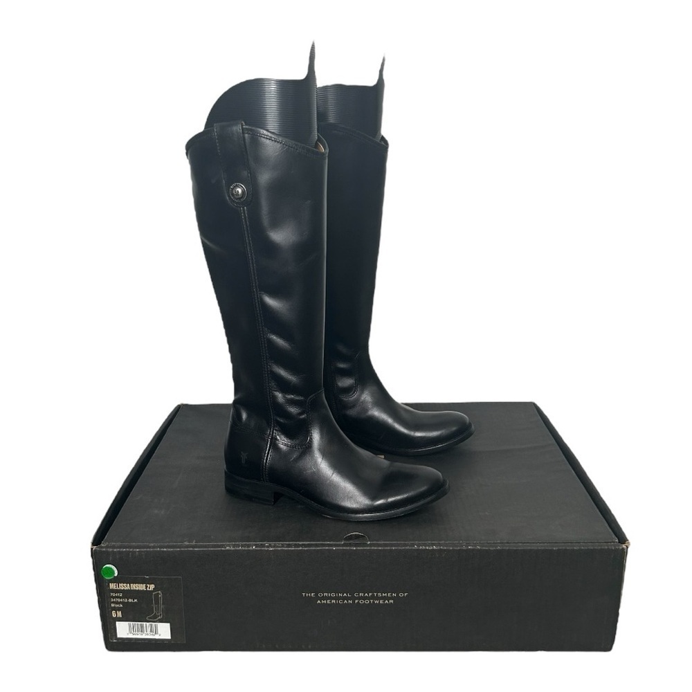 Frye Melissa Inside Zip Tall Riding Boot Women's US 6 Black Leather Equestrian - Picture 2 of 16